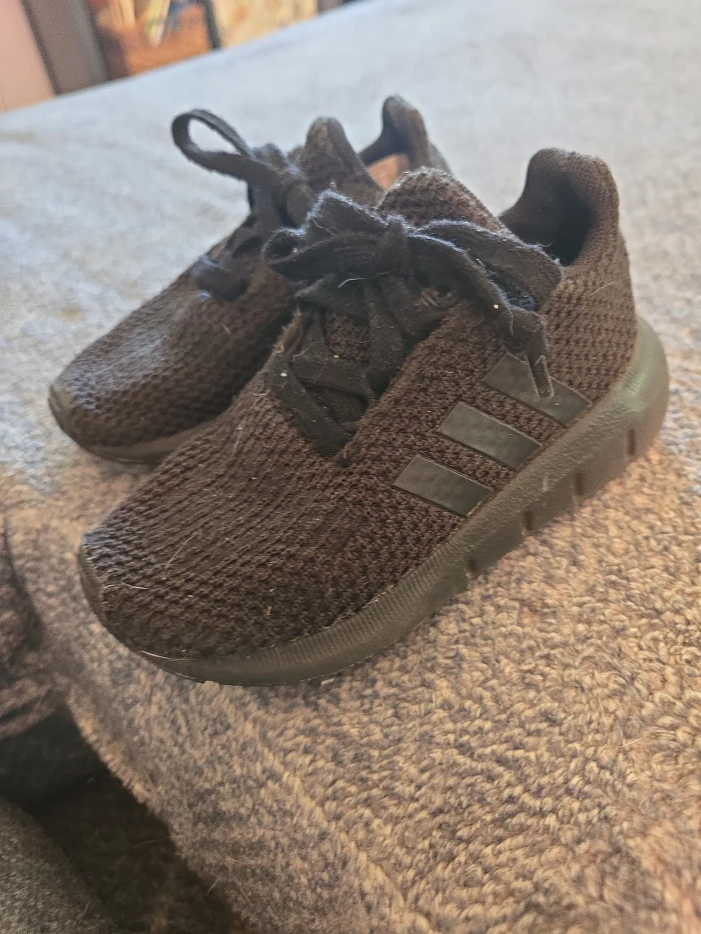 Baby Black Knit Athletic Sneakers - Youth Lightweight Shoes